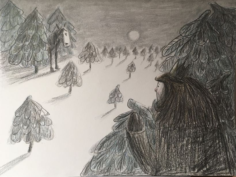 Creating textures of the front trees.