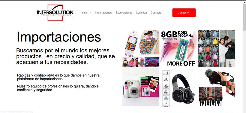 Pagina previa para llegar a los productos.