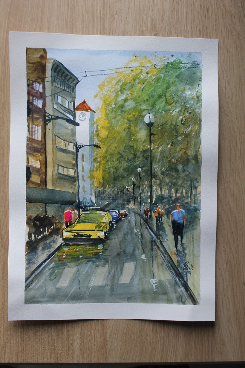My project in Urban Landscapes in Watercolour course 1