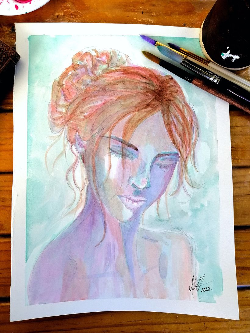 Mi Proyecto del curso: Retrato artístico en acuarela 0
