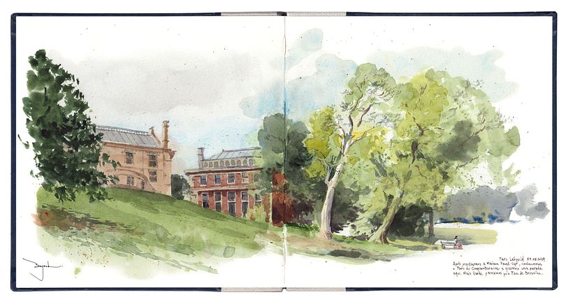 Parc Léopold, Bruxelles / Carnet de croquis aquarelle