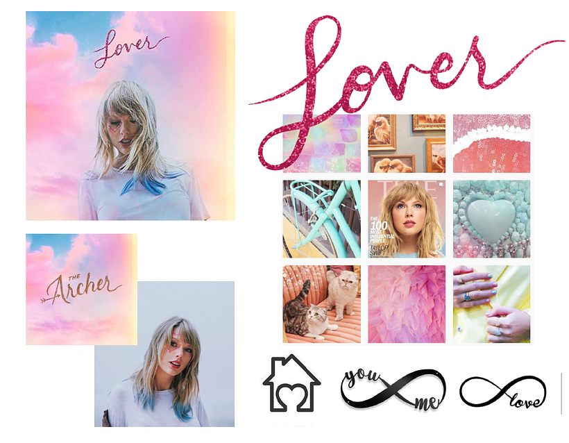 (el "collage" de la derecha es del perfil de Instagram de Taylor Swift)