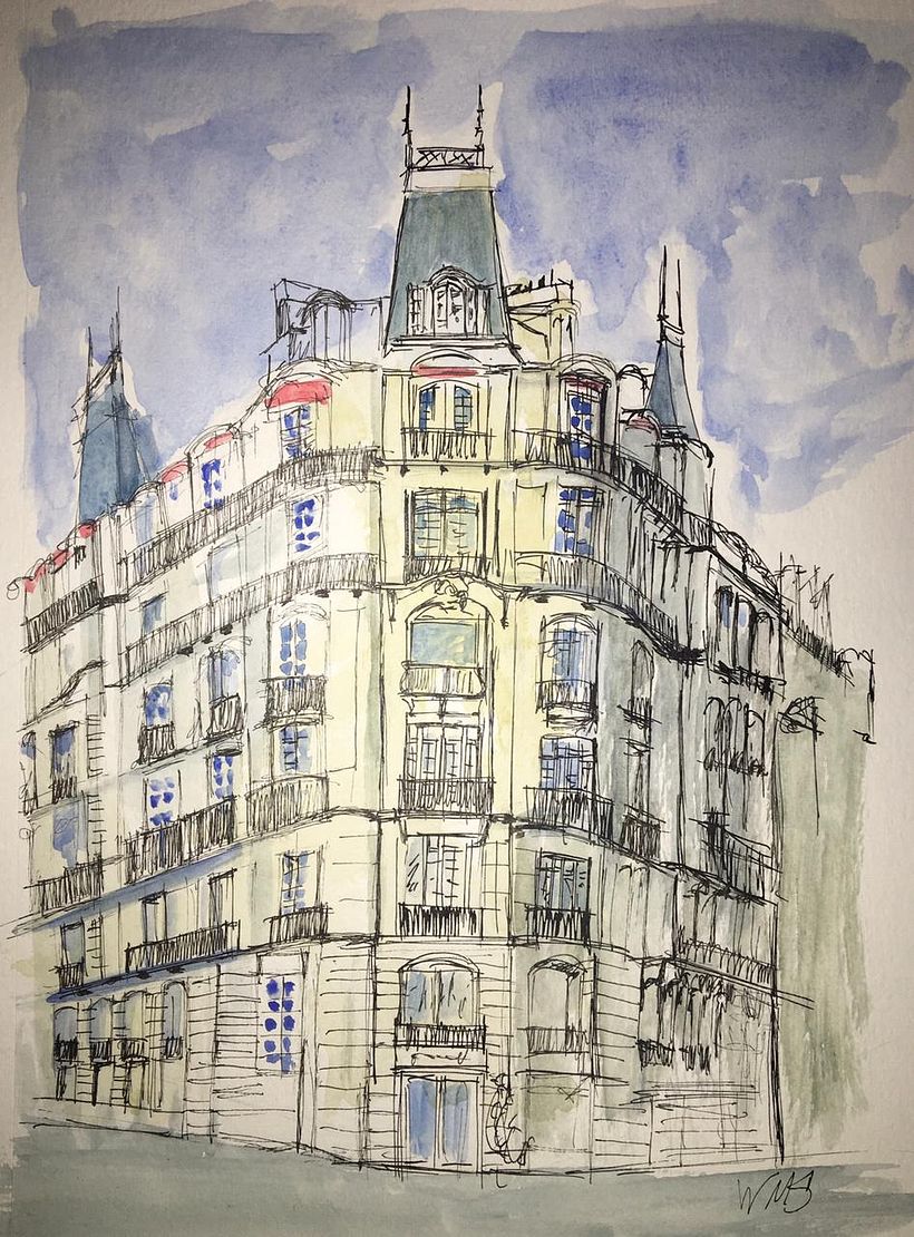 Plumilla y Acuarela, dibujo arquitectónico