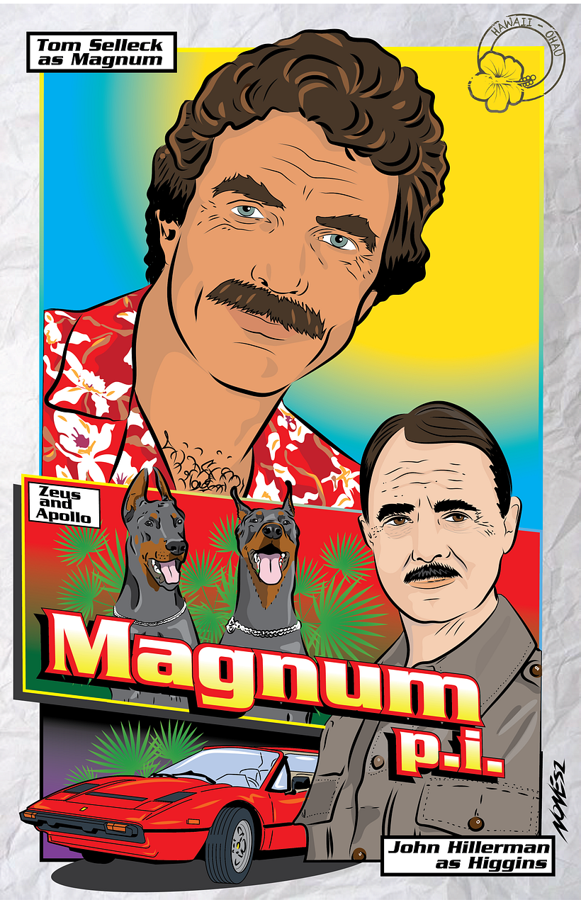 My project in Vector Illustration for Film course - Magnum p.i. series 1