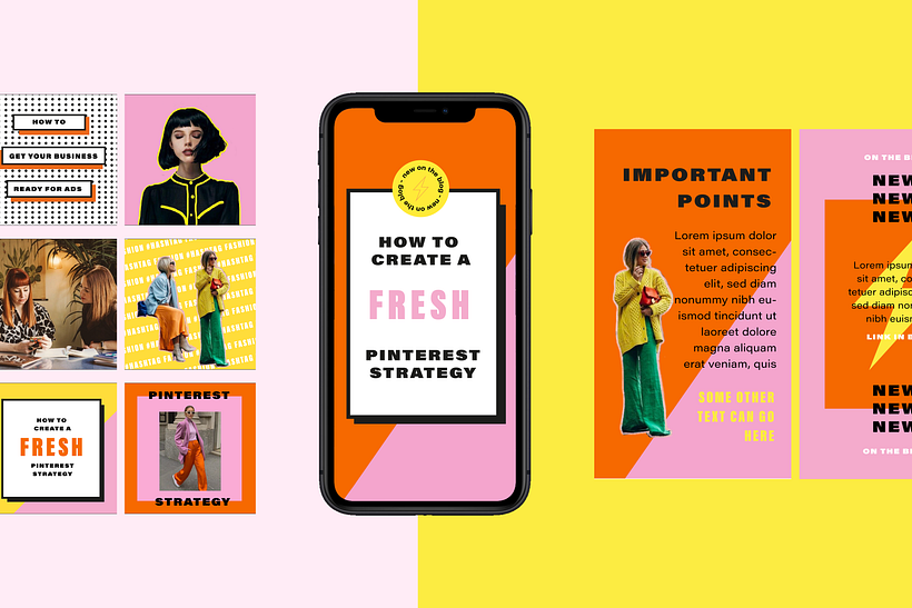 Instagram grid and story templates created to bring Style Up's dynamic brand personality to life.
