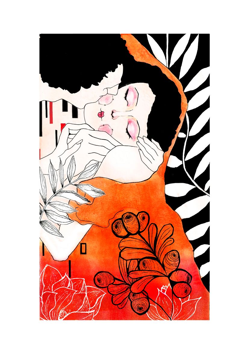 FanArt The Kiss - Geleneksel illüstrasyon