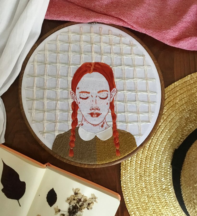 Anne with an E (My project in Creation of Embroidered Portraits course) 0