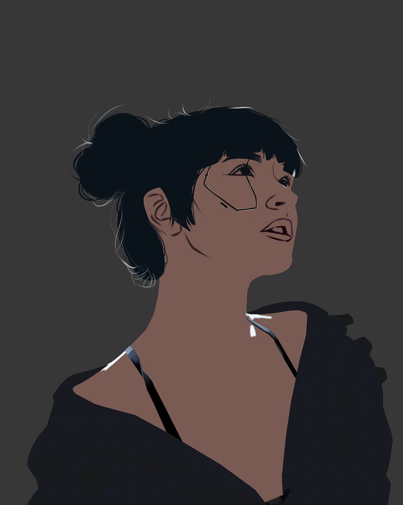 Depois preenchi com cores sólidas