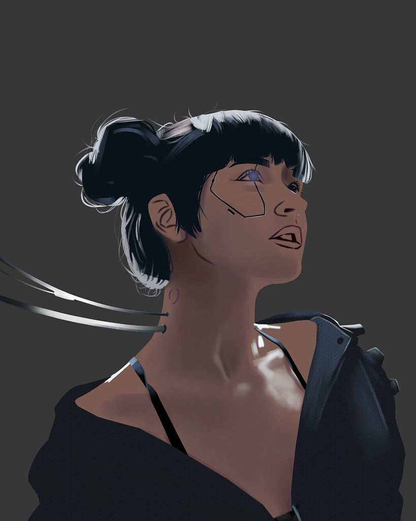 Comecei a detalhar as formas para dar volume ao desenho