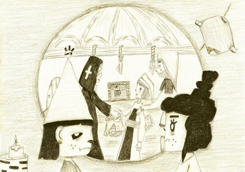 Hansel y Gretel espían como han sobornado a sus padres