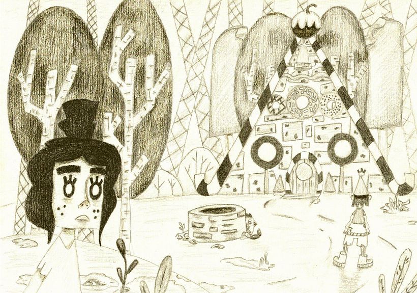 Gretel y Hansel encuentran la casa de gominolas de la bruja