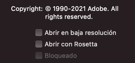 Casilla Abrir con Rosetta desmarcada