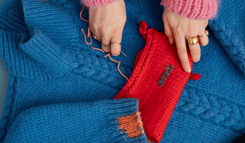 My project in Visible Mending: Colorful Knitwear Repair course 2