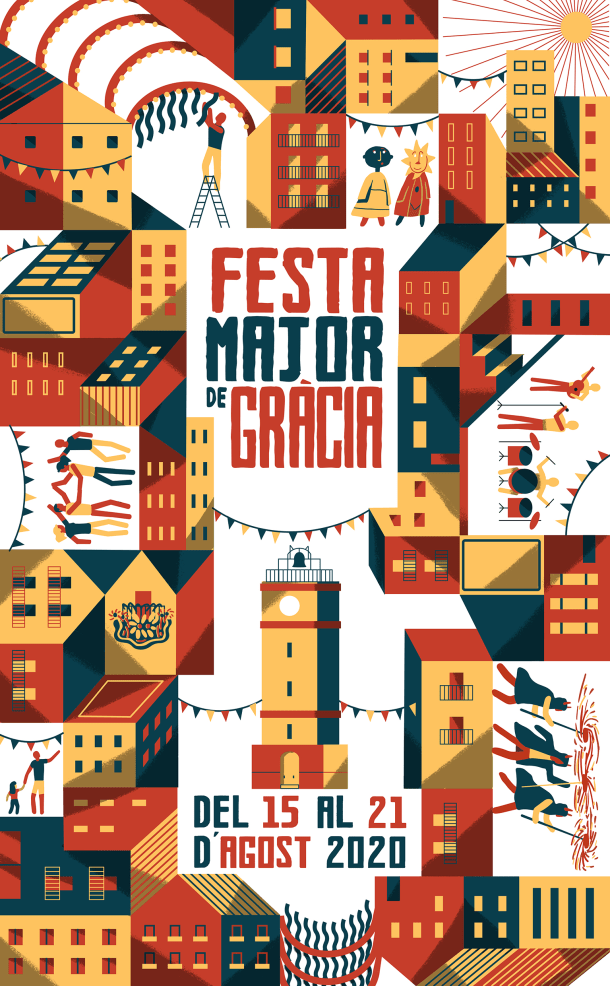 Poster for the Grácia Festival in Barcelona, by Sergi Solans.