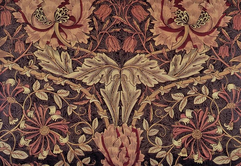 William Morris, madreselva impresa sobre tela (1876).