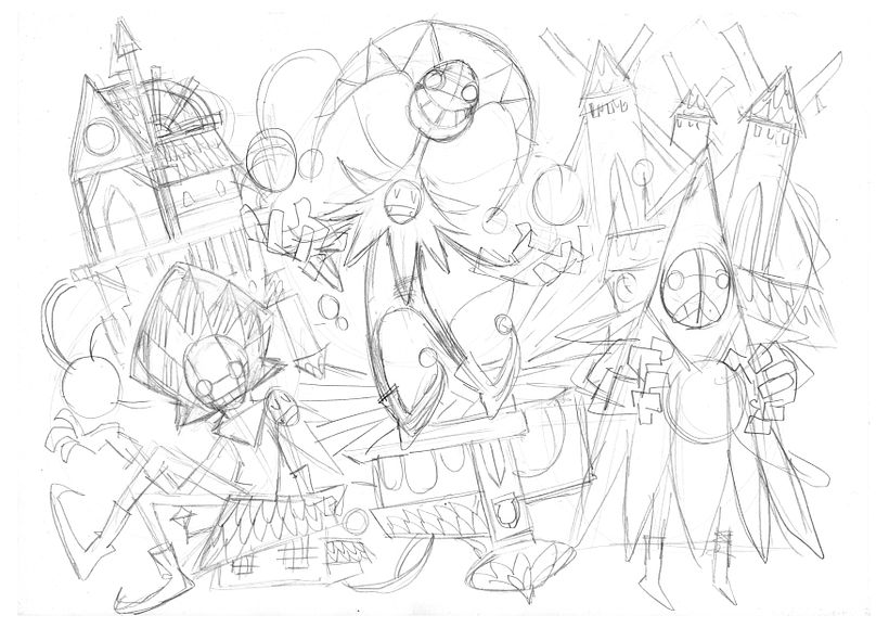 Mi Proyecto del curso: Introducción al grabado ilustrado con Procreate (Arlequines del tiempo) 4
