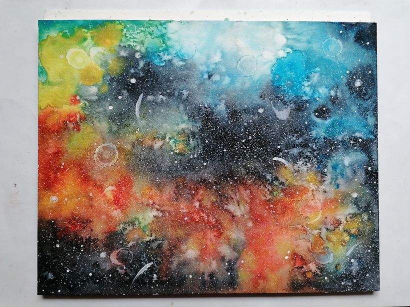 Galaxy⭐🌌⭐My project in Modern Watercolor Techniques course 0