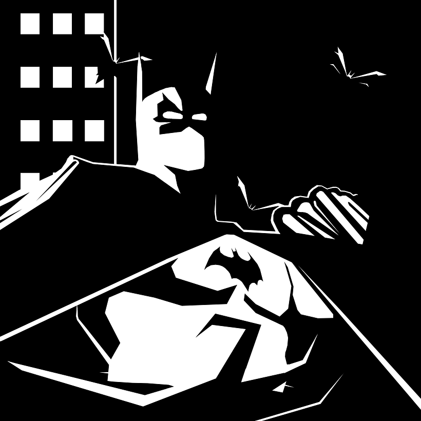 B&W Batman, working only with lazo tool