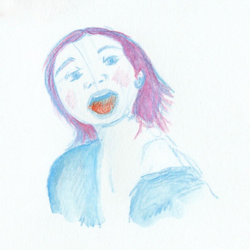 Emma showing food, Color Pencil|Fribourg 2019