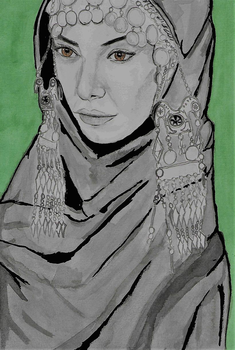 Retratos en acuarela y tinta 1