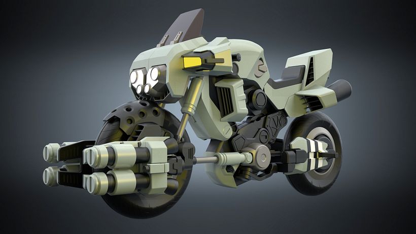 Modelado moto anime retro 1