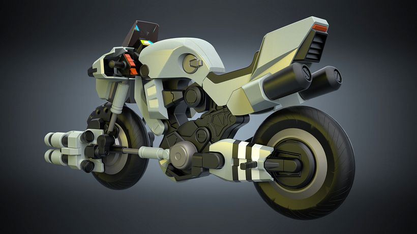 Modelado moto anime retro 2
