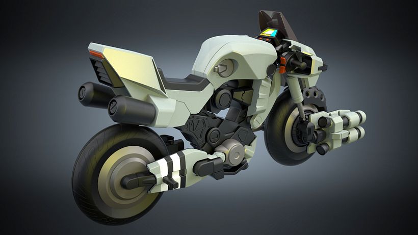 Modelado moto anime retro 3