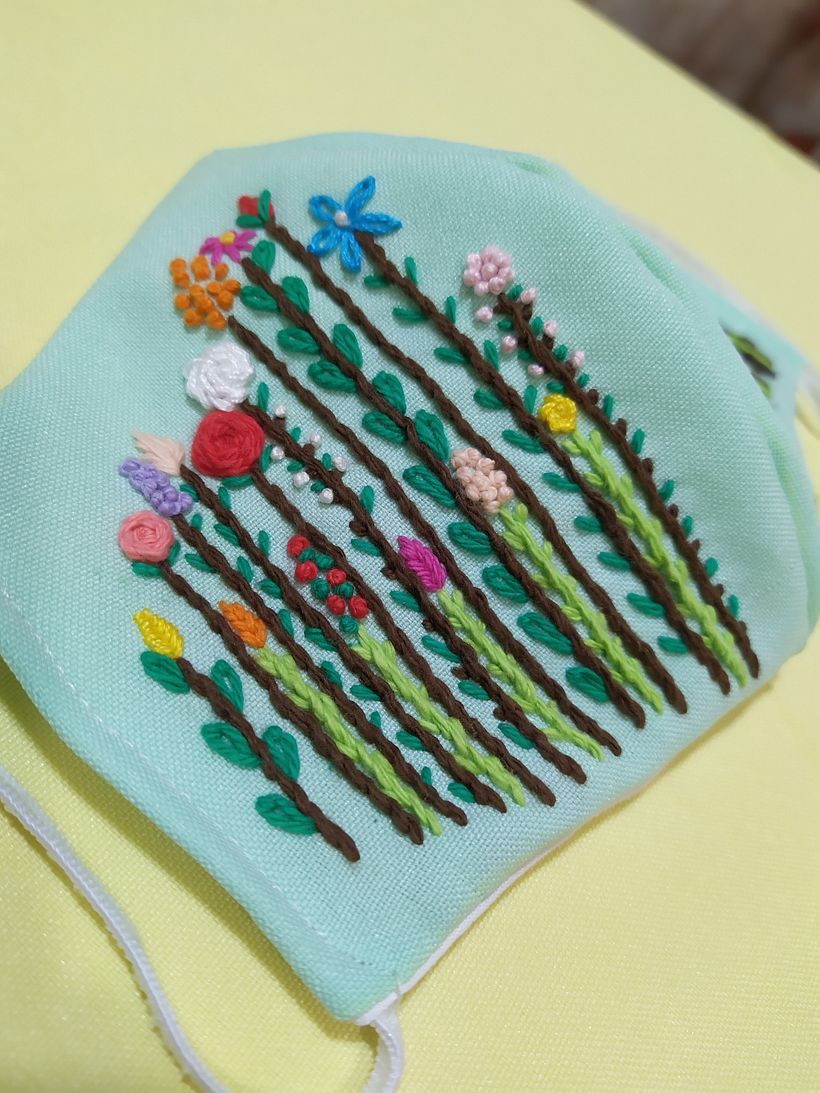 Tapabocas bordados 😷💞 9