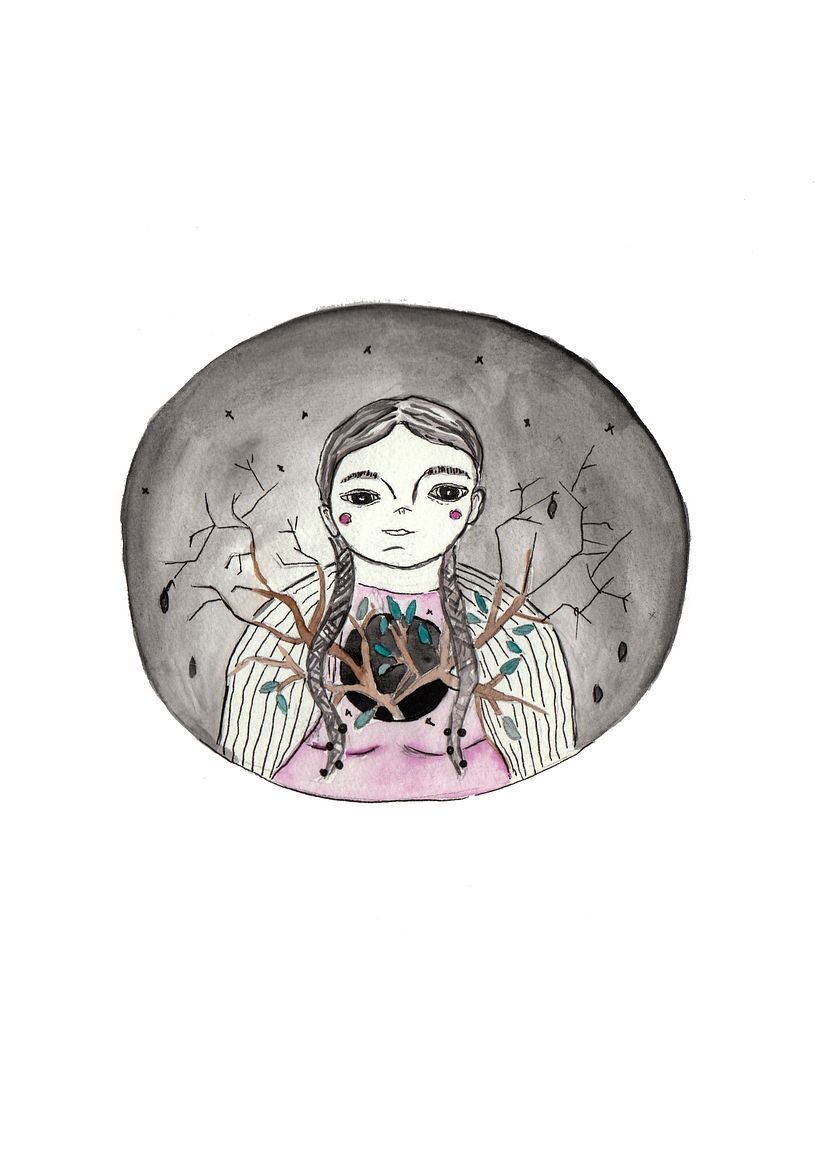 La chola Boliviana, una ilustración que hizo la representación sonora de como lucha con su oscuridad interna