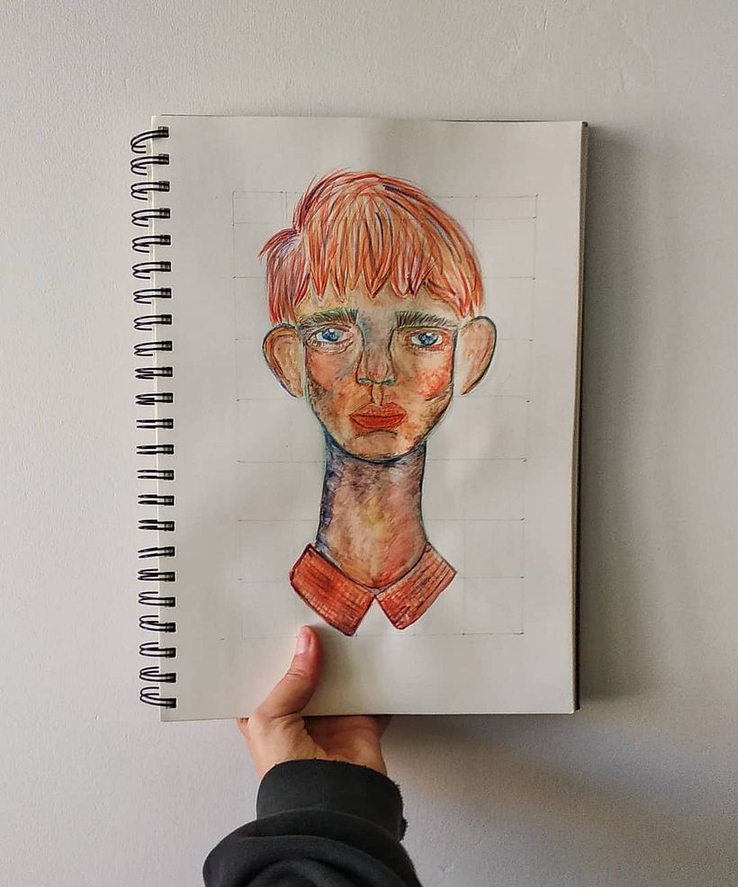 Rostro que pinte por uno de los cursos de #quedateencasa con la técnica de acuarela