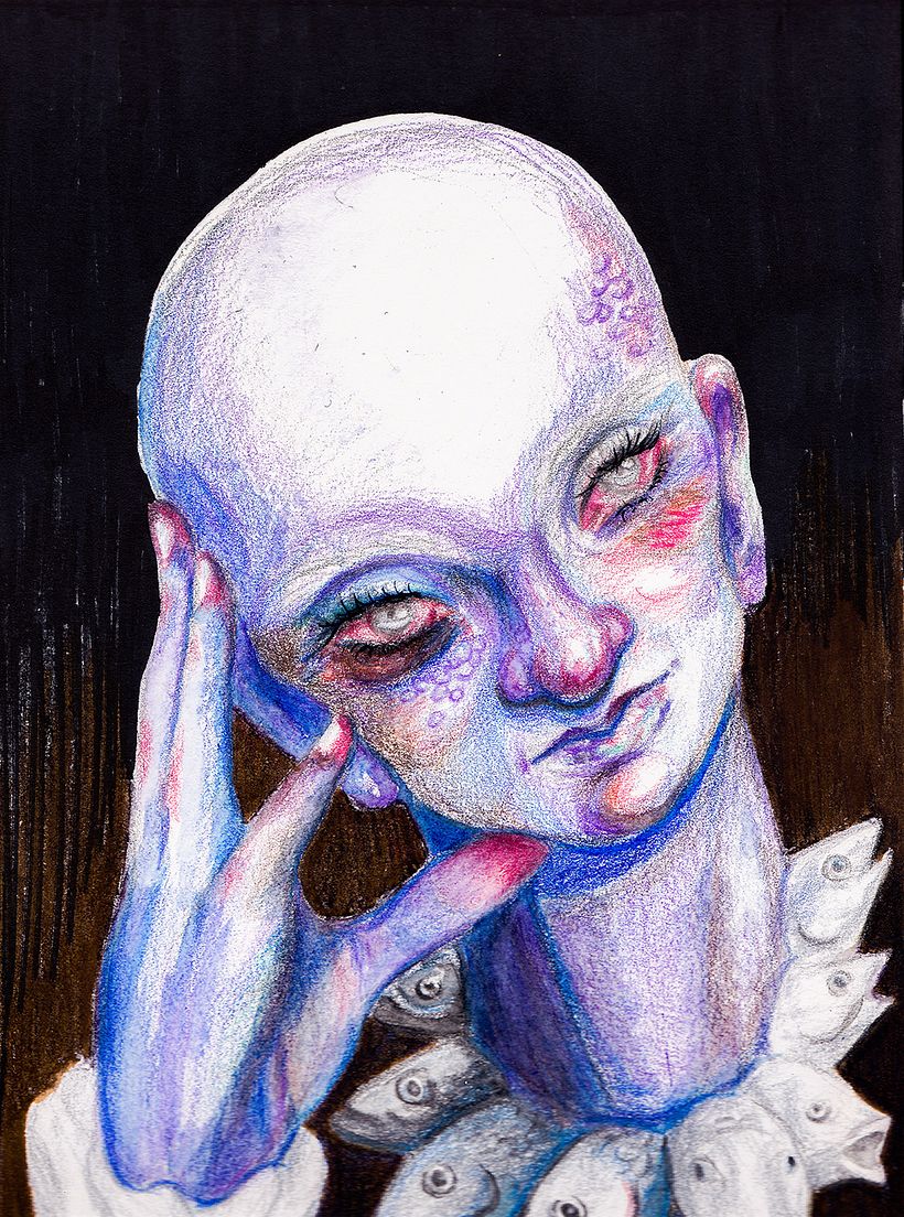 My project in Chiaroscuro Creative Portrait with Pencils course 1