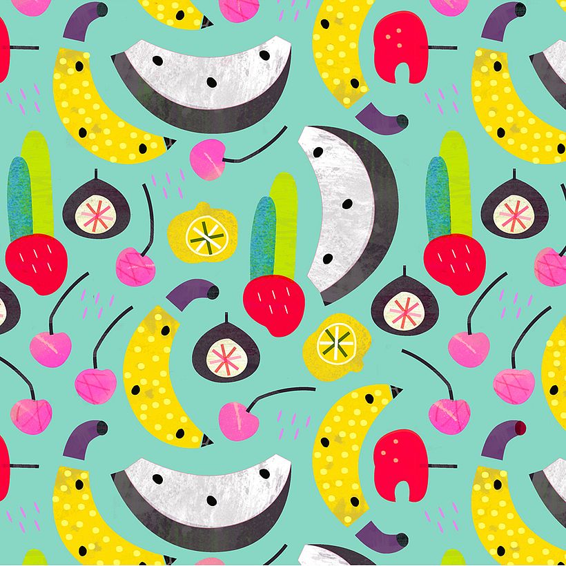 Estampado vectorial con acabados y texturas pictóricas