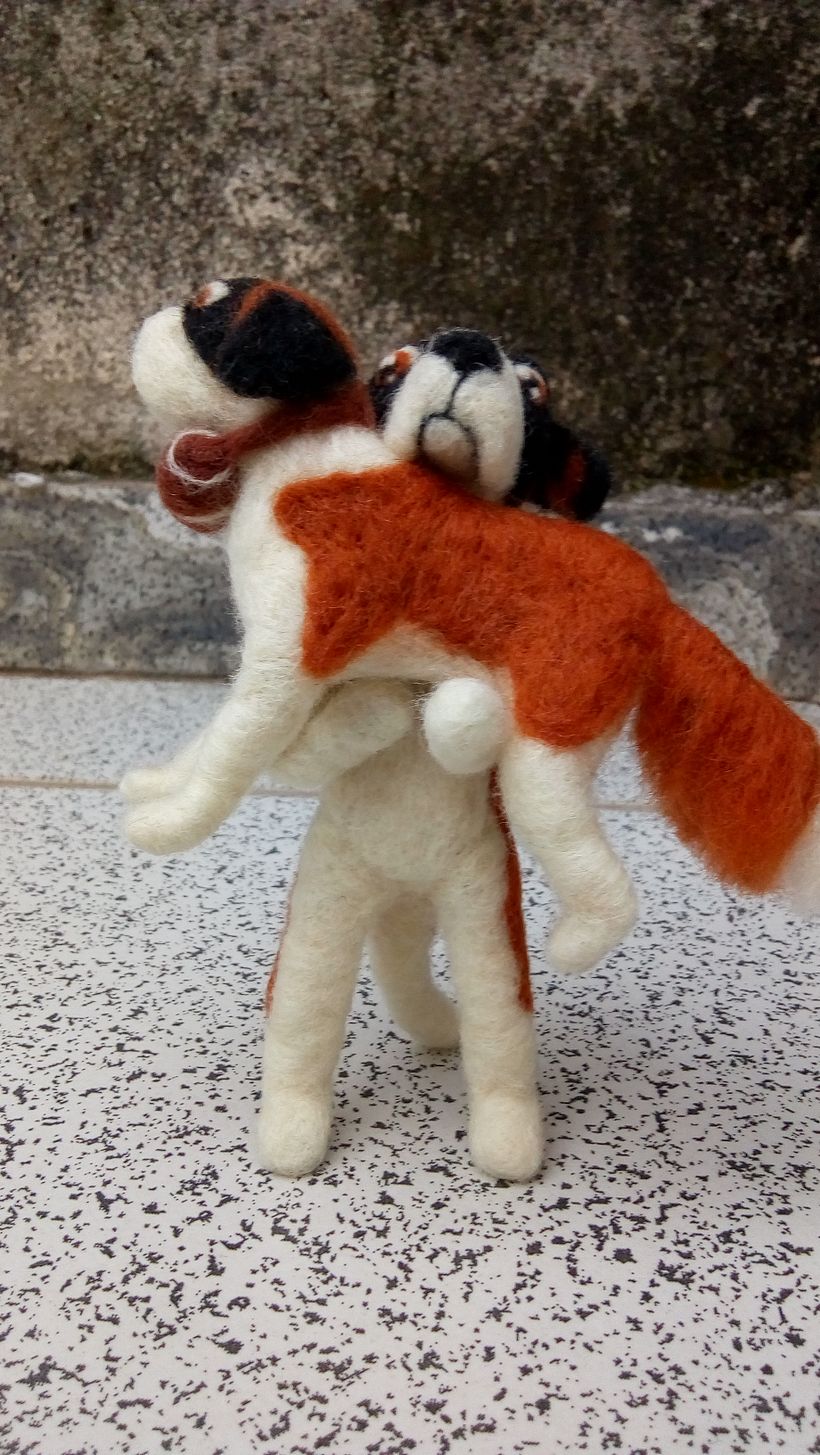 Sam has a friend, Bernard. It's a Saint Bernard, and a little bit heavy.