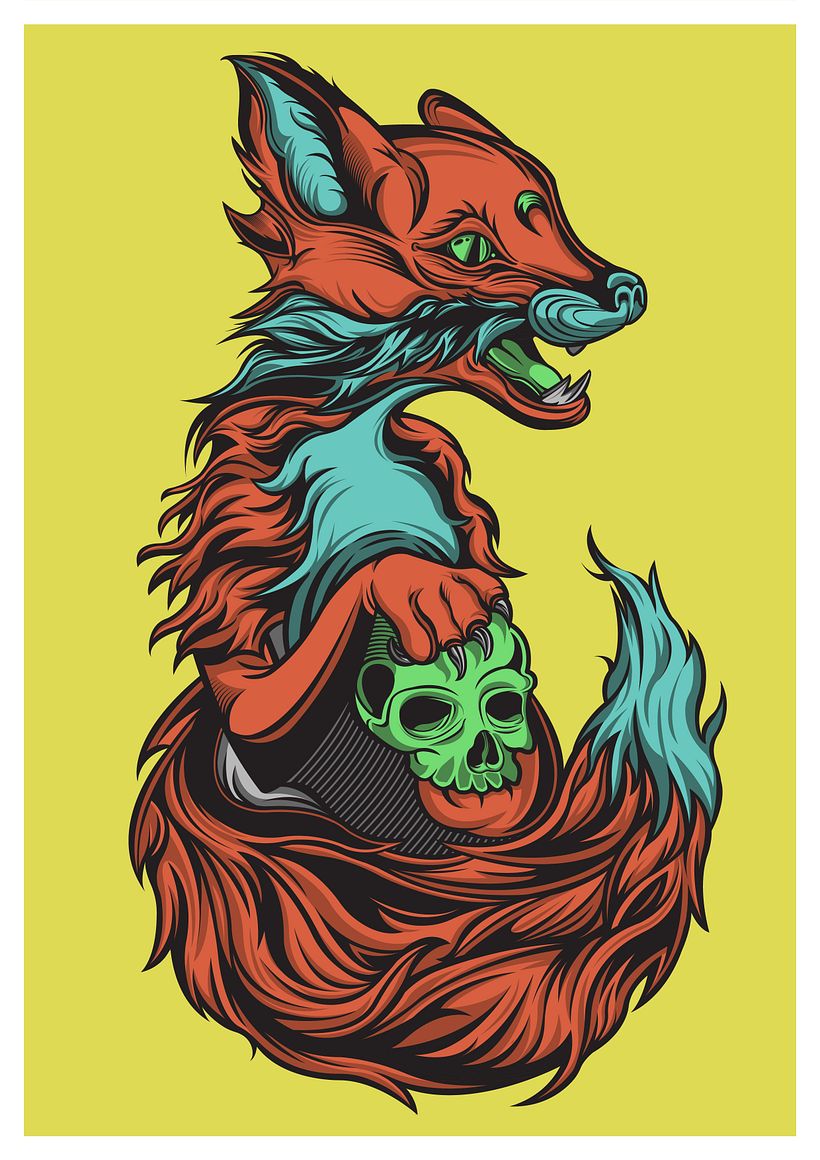 This is the result with the use of all colors in the fox