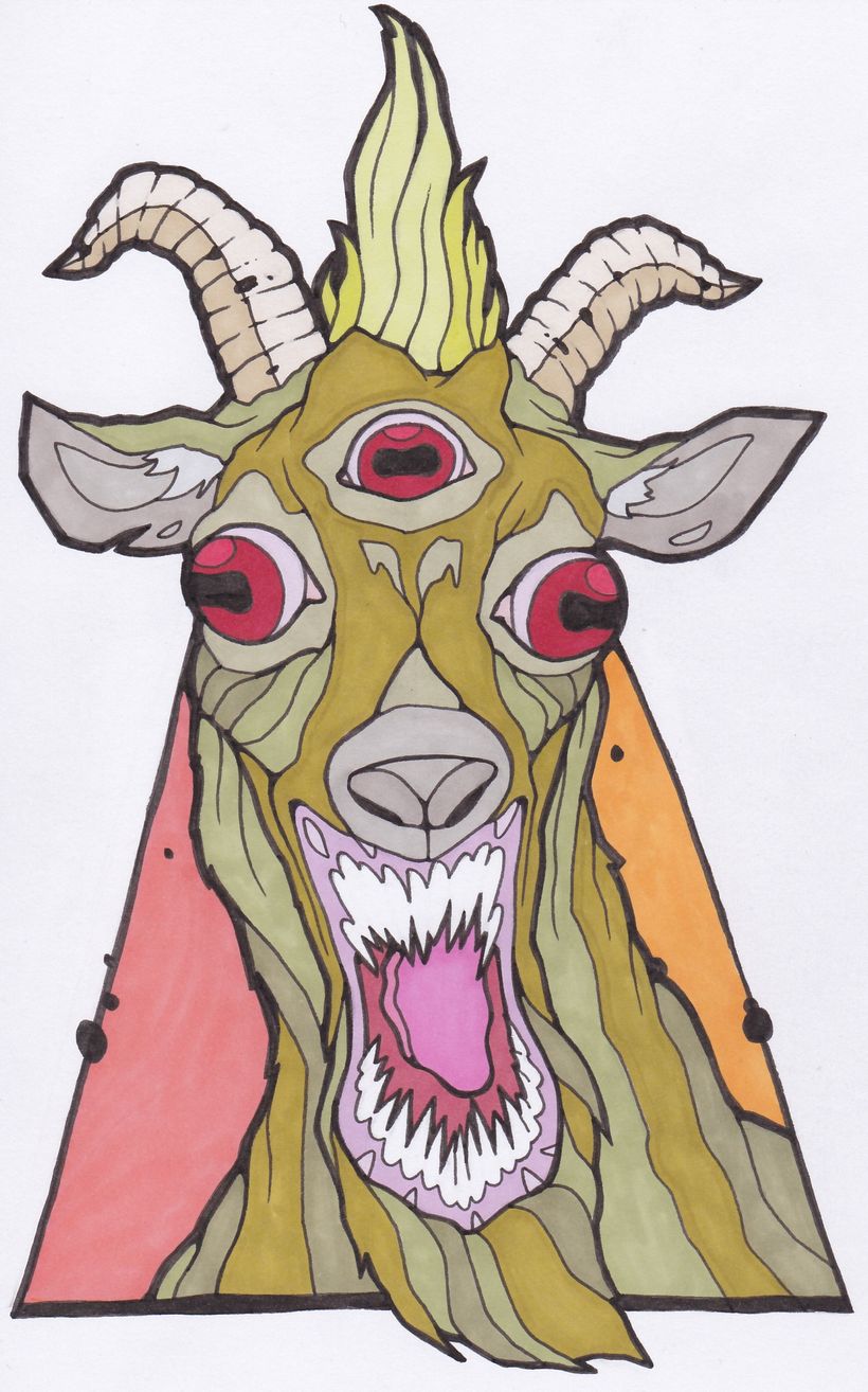 Demonic Goat - Geleneksel illüstrasyon