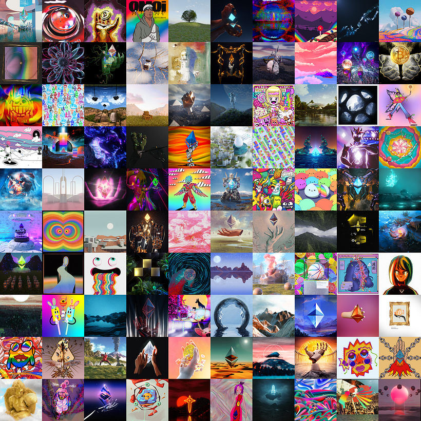 La colaboración de 100 artistas. 