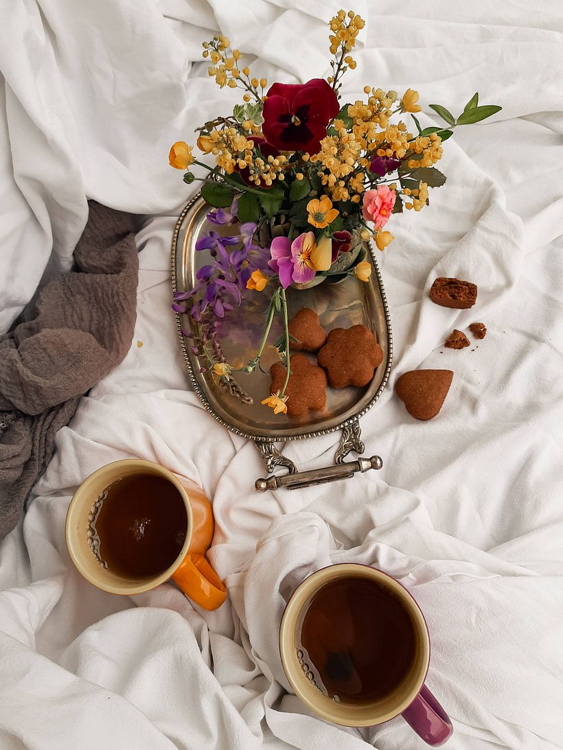 Wisteria and wildflowers inside an artichoke  1