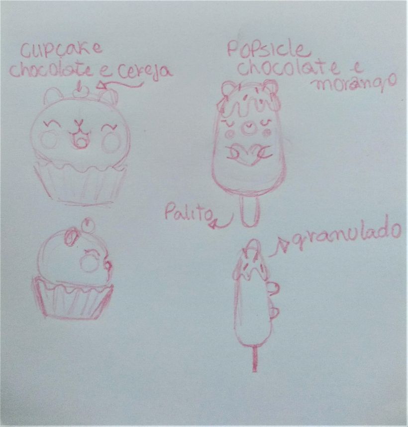 Meu projeto do curso Popsicle de chocolate com cobertura de morango. 1