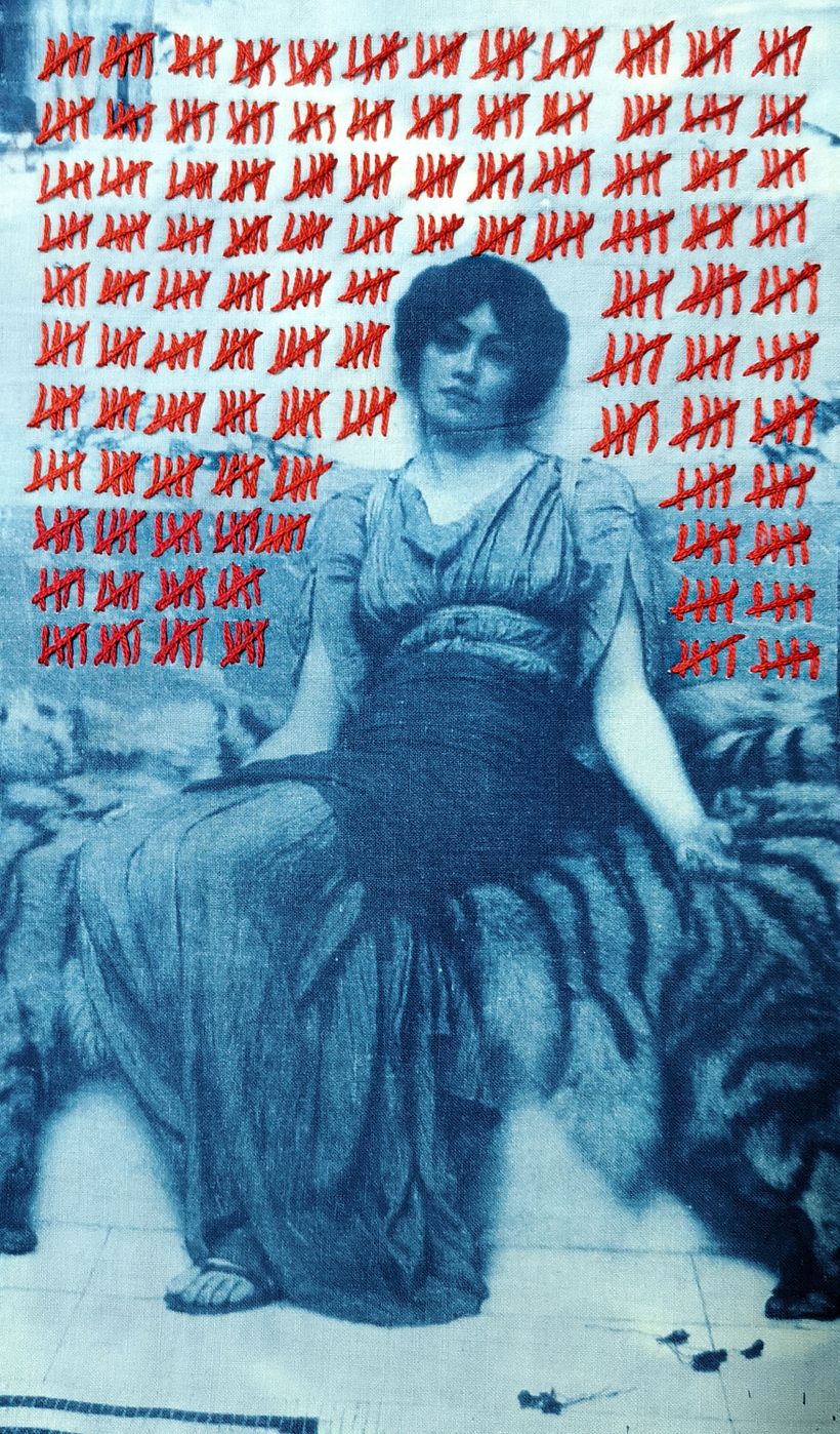 Insaciable, cianotipia bordada, 2020