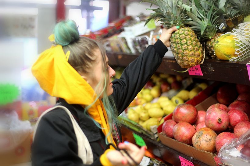 Me visiting some local shop in search of perfect fruits :) 
