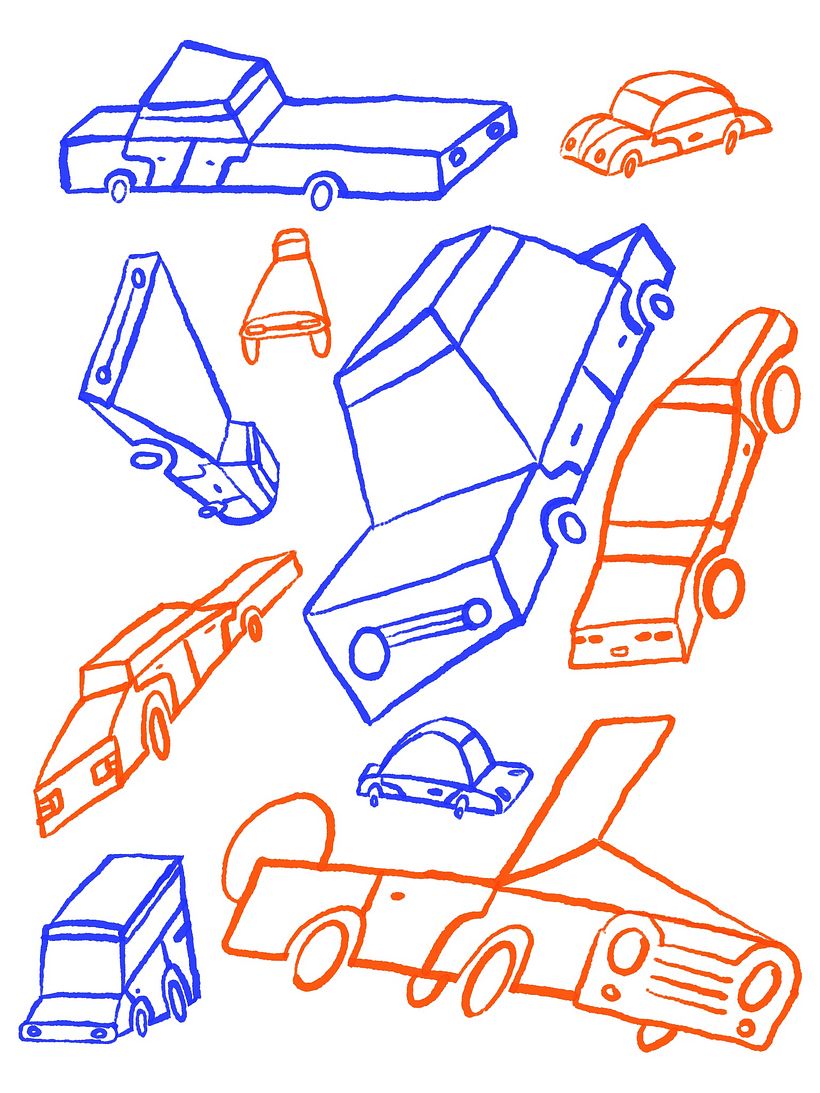 Ejercicio de autos en perspectiva y jugando con ella