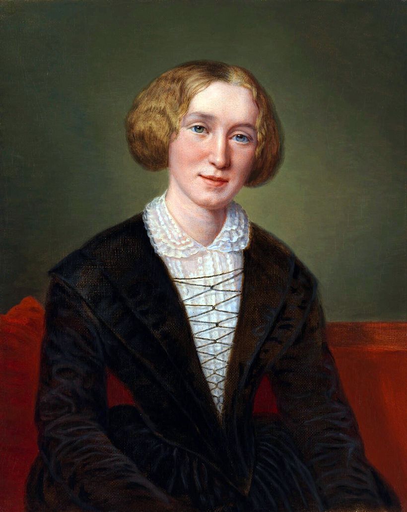 Retrato de George Eliot por Alexandre-Louis-François d'Albert-Durade.