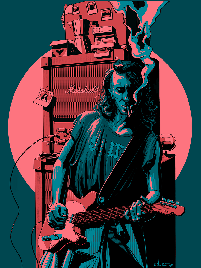 Projekt aus dem Kurs „Illustration in voller Lautstärke mit Procreate“. Julian Infante (Los Rodríguez) 1