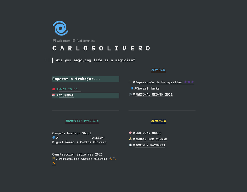 Estoy emocionado porque quería usar Notion desde hace tiempo, gracias a este curso tengo todas las herramientas a la mano.