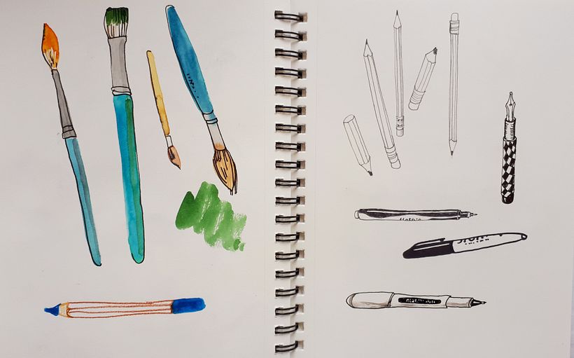Using the technique associated with the tool I'm drawing.