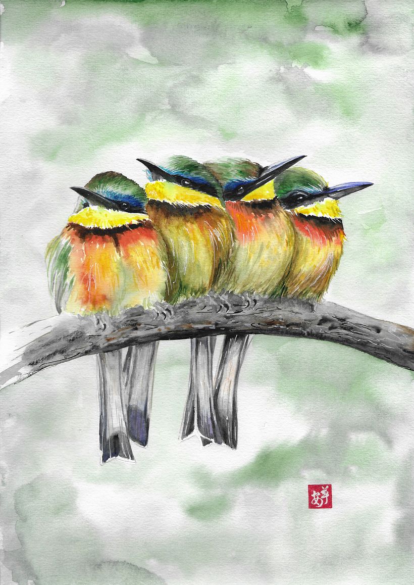 My project in Artistic Watercolor Techniques for Illustrating Birds course 3