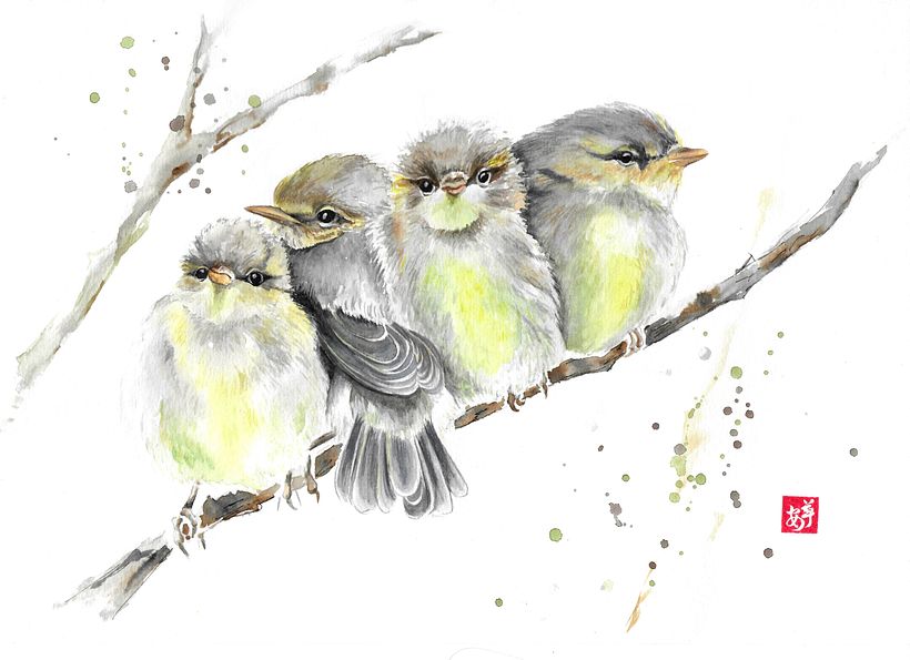My project in Artistic Watercolor Techniques for Illustrating Birds course 4