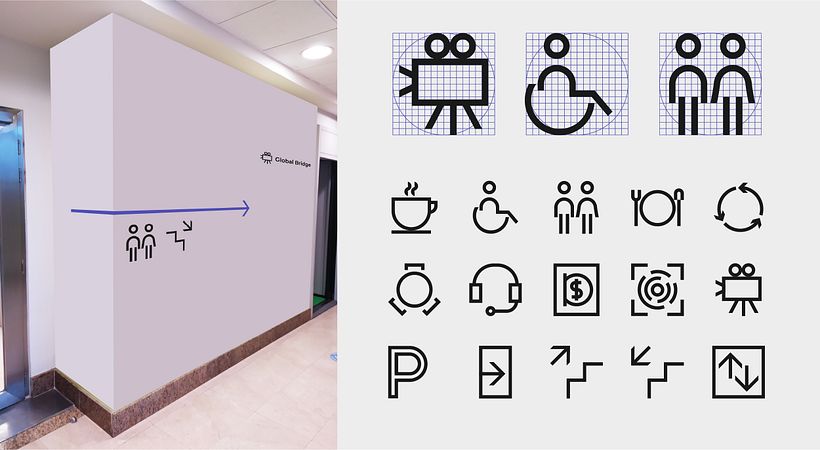 Oficinas GA - Señalética - Diseño gráfico