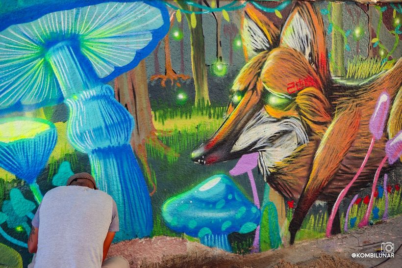 painel mural elaborado pelo coletivo BCA, o qual sou integrante, em colaboração com o projeto @KOMBILUNAR