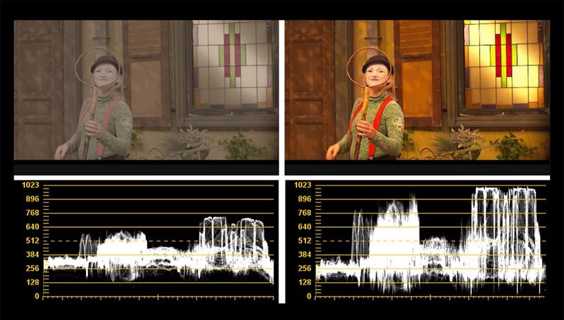 When looking at gamma curves, LOG footage has more compressed waves compared to Rec709.